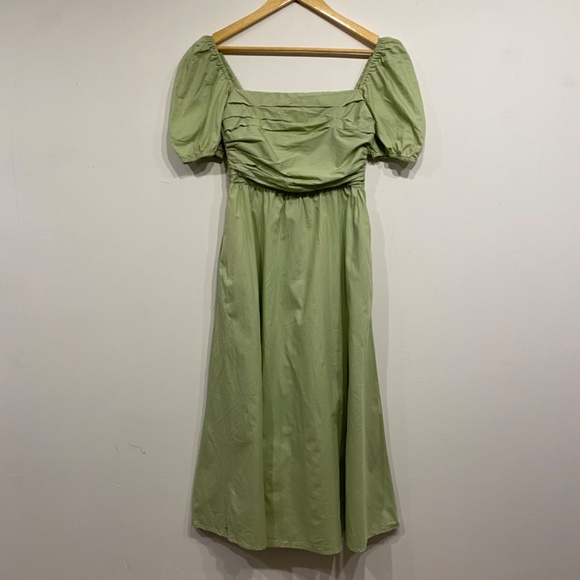 O.P.T. Green Cotton Midi Cottagecore Dress - Picture 1 of 4